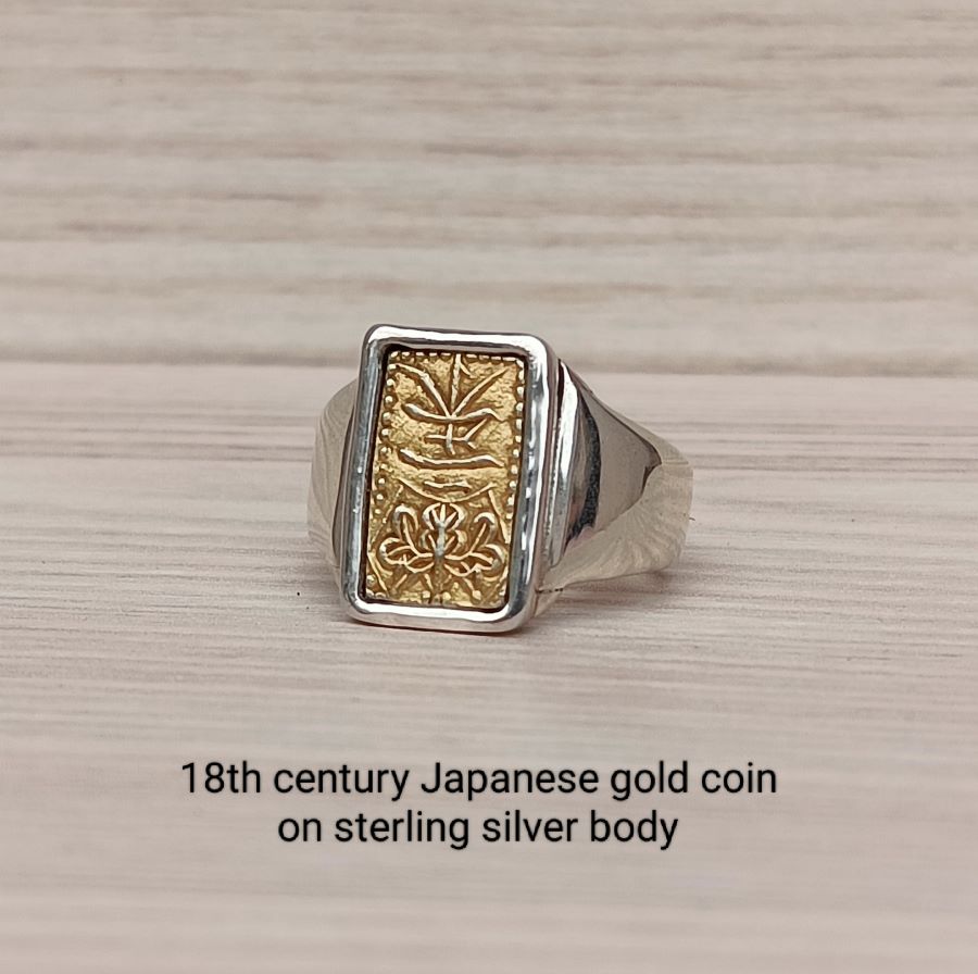 UNISEX JAPANESE ANCIENT GOLD COIN RING